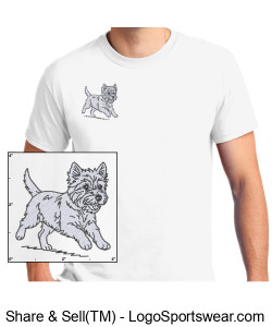 Unisex T-shirt with Embroidered Westie Design Zoom